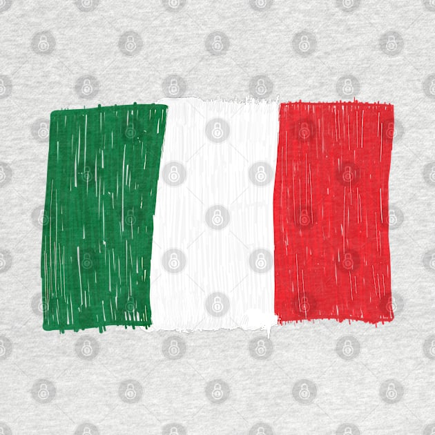 Italy flag made of doodle vector by GULSENGUNEL